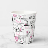 Peanuts | Valentijn Hart Liefde Patroon Papieren Bekers (Links)