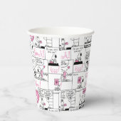 Peanuts | Valentijn Hart Liefde Patroon Papieren Bekers (Rechts)