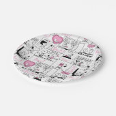 Peanuts | Valentijn Hart Liefde Patroon Papieren Bordje (Gekanteld)