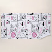 Peanuts | Valentijn Hart Liefde Patroon Strandlaken (Voorkant)