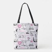 Peanuts | Valentijn Hart Liefde Patroon Tote Bag (Achterkant)