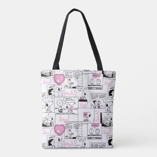 Peanuts | Valentijn Hart Liefde Patroon Tote Bag (Achterkant)