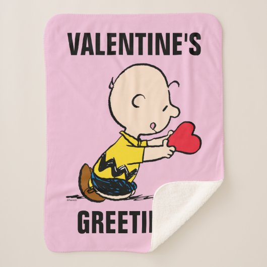 Peanuts | Valentijnsdag Charlie Brown Sherpa Deken (Voorkant)