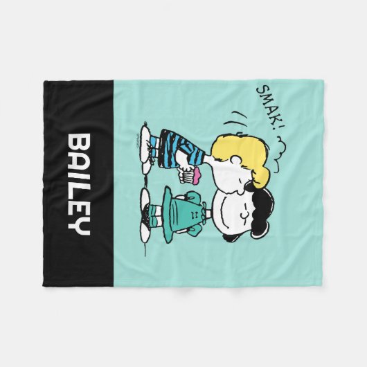 Peanuts | VALENTIJNSDAG | Lucy & Schröder Fleece Deken (Voorkant (Horizontaal))