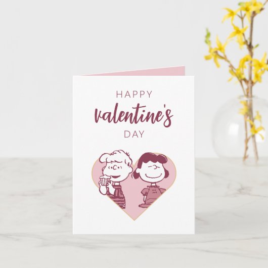 Peanuts | Valentijnsdag | Schroeder & Lucy Kaart (Gele Bloem)