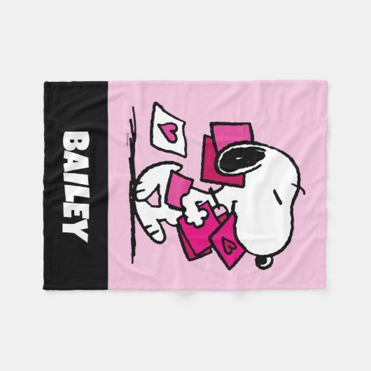 Peanuts | VALENTIJNSDAG | Snoopy Fleece Deken (Voorkant (Horizontaal))