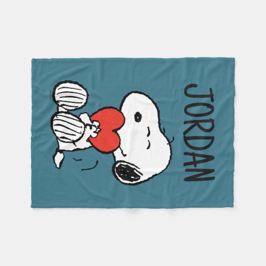 Peanuts | VALENTIJNSDAG | Snoopy Heart Fleece Deken (Voorkant (Horizontaal))