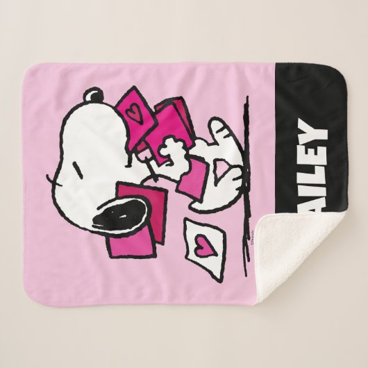 Peanuts | VALENTIJNSDAG | Snoopy Sherpa Deken (Voorkant (horizontaal))
