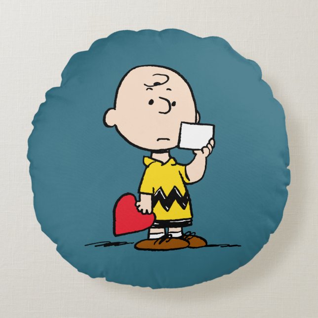 Peanuts | Valentine's Day Charlie Brown Valentine Rond Kussen (Voorkant)