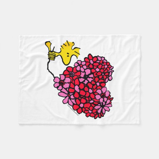 Peanuts - Valentines - Floral Heart Fleece Deken (Voorkant (Horizontaal))