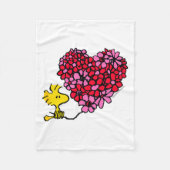 Peanuts - Valentines - Floral Heart Fleece Deken (Voorkant)