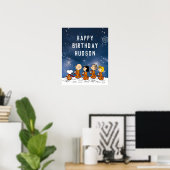 Peanuts | Verjaardag in de ruimte Poster (Thuiskantoor)