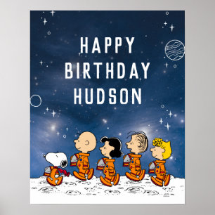 Peanuts Verjaardag in de ruimte Poster