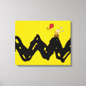 Peanuts | Vliegende vlieger Charlie Brown Canvas Afdruk (Voorkant)