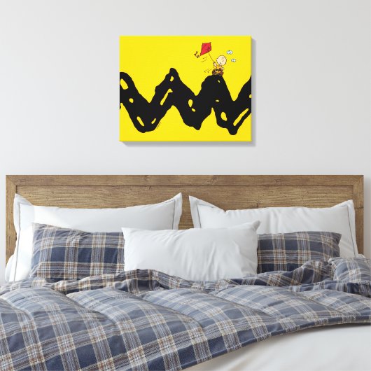 Peanuts | Vliegende vlieger Charlie Brown Canvas Afdruk (Insitu (Slaapkamer))