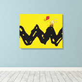 Peanuts | Vliegende vlieger Charlie Brown Canvas Afdruk (Insitu (Houten vloer))