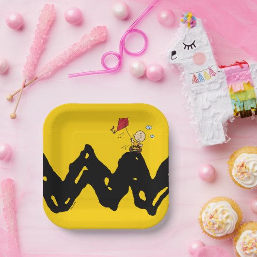 Peanuts | Vliegende vlieger Charlie Brown Papieren Bordje (Feest)