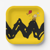 Peanuts | Vliegende vlieger Charlie Brown Papieren Bordje (Voorkant)