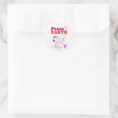 Peanuts | Vrede op Aarde Snoopy & Woodstock Ronde Sticker (Tas)