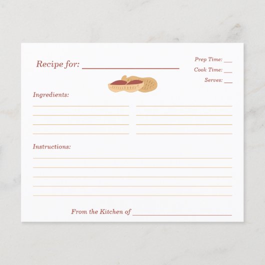 Peanuts Vrijgezellenfeest Recept Kaart (Voorkant)