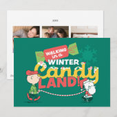 Peanuts | Wandelen in een Winter Candy Land! Feestdagenkaart (Voorkant / Achterkant)