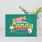 Peanuts | Wandelen in een Winter Candy Land! Feestdagenkaart (Staand voorkant)