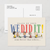 Peanuts We Did It Graduation Funny Quote Snoopy Briefkaart (Voorkant / Achterkant)