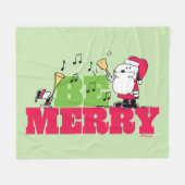 Peanuts | Wees vrolijk met Kerstmis Fleece Deken (Voorkant (Horizontaal))