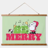 Peanuts | Wees vrolijk met Kerstmis Hangend Wandkleed (Voorkant)