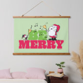 Peanuts | Wees vrolijk met Kerstmis Hangend Wandkleed (Slaapkamer)