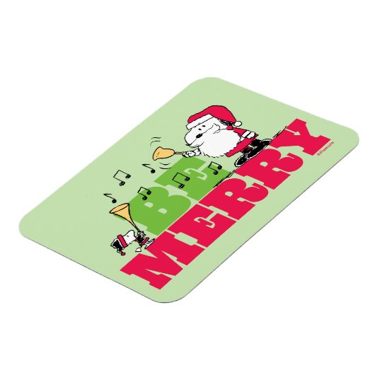 Peanuts | Wees vrolijk met Kerstmis Magneet (Linkerzijde)