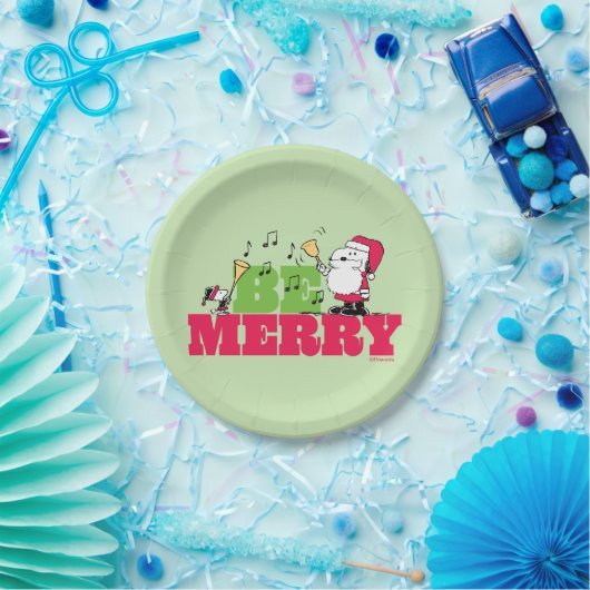 Peanuts | Wees vrolijk met Kerstmis Papieren Bordje (Feest)