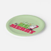 Peanuts | Wees vrolijk met Kerstmis Papieren Bordje (Gekanteld)