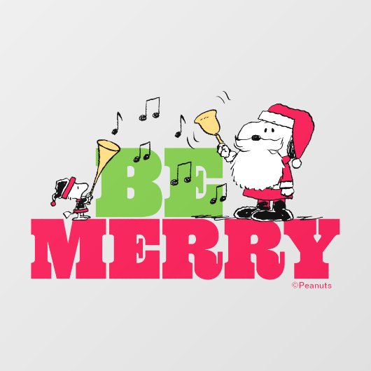 Peanuts | Wees vrolijk met Kerstmis Raamsticker (Vel)