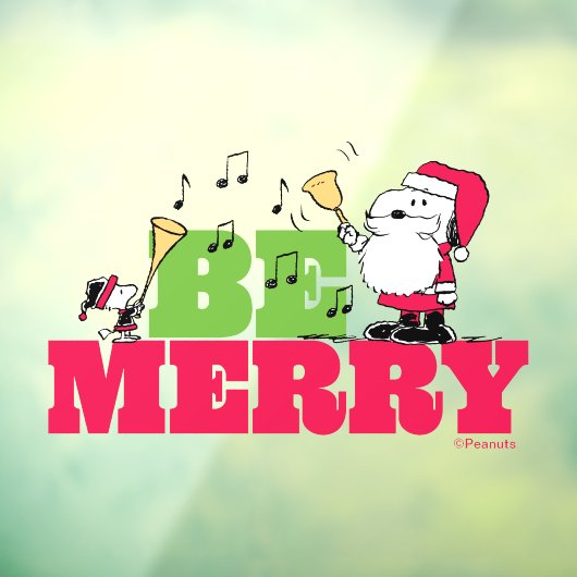 Peanuts | Wees vrolijk met Kerstmis Raamsticker (Vel 3)