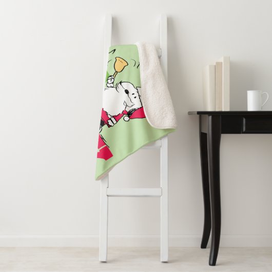 Peanuts | Wees vrolijk met Kerstmis Sherpa Deken (In situ)