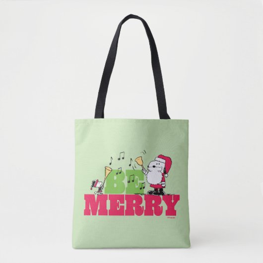 Peanuts | Wees vrolijk met Kerstmis Tote Bag (Voorkant)