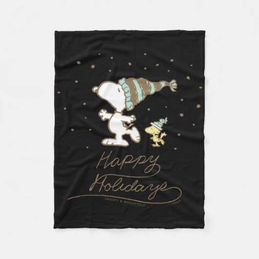 Peanuts Winter Schaatsen Fleece Deken (Voorkant)