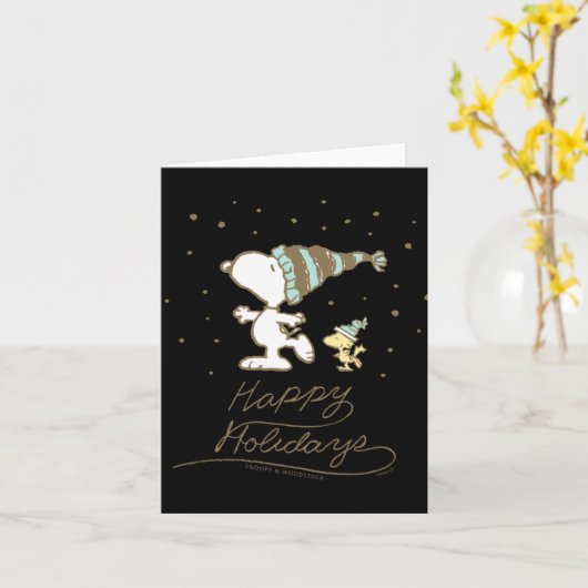 Peanuts Winter Skating  Kaart (Gele Bloem)