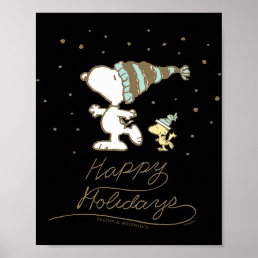 Peanuts Winter Skating T Shirt Poster (Voorkant)