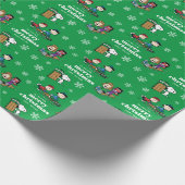 Peanuts | Winter Sleding Fun Patroon Cadeaupapier (Hoek)
