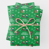 Peanuts | Winter Sleding Fun Patroon Inpakpapier Vel (In situ)
