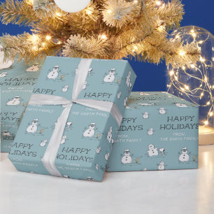 Peanuts - Winter Snowman  Cadeaupapier