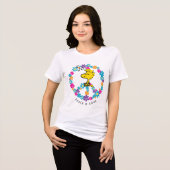 Peanuts | Woodstock Bloem Vredesbord Tri-Blend Shirt (Voorkant volledig)