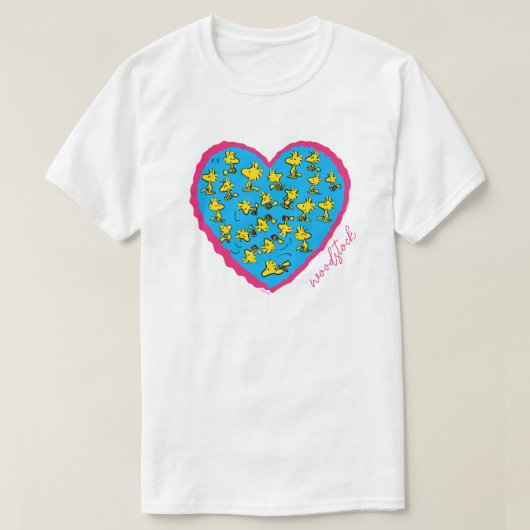 Peanuts | Woodstock Blue Heart T-shirt (Design voorkant)