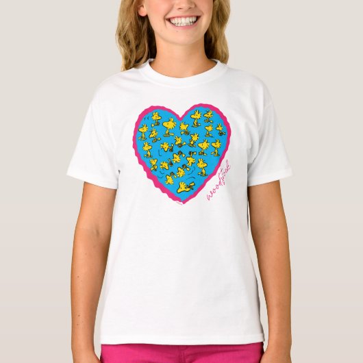 Peanuts | Woodstock Blue Heart T-shirt (Voorkant)