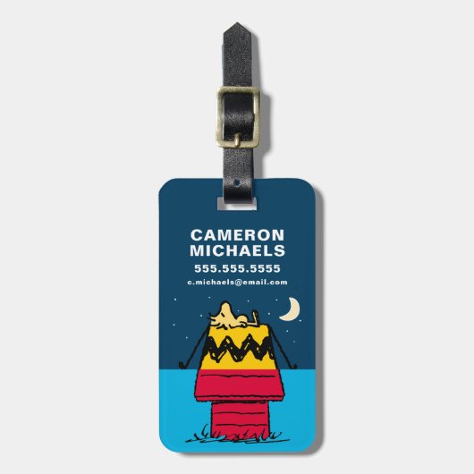 Peanuts | Woodstock Camping Half & Half Bagagelabel (Voorkant verticaal)