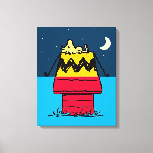 Peanuts | Woodstock Camping Half & Half Canvas Afdruk (Voorkant)