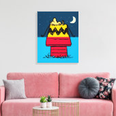 Peanuts | Woodstock Camping Half & Half Canvas Afdruk (Insitu (Woonkamer))