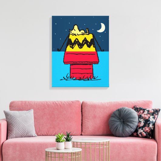 Peanuts | Woodstock Camping Half & Half Canvas Afdruk (Insitu (Woonkamer))